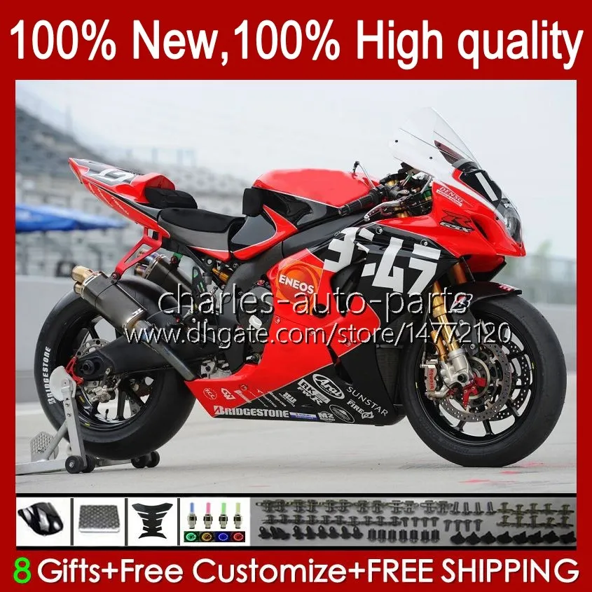 Motorcycle Fairings For SUZUKI GSX R1000 GSXR 1000 1000CC 2007-2008 48No.80 GSX-R1000 GSXR1000 K7 07 08 GSXR-1000 GSXR1000CC 2007 2008 OEM Fairing Kit factory red blk