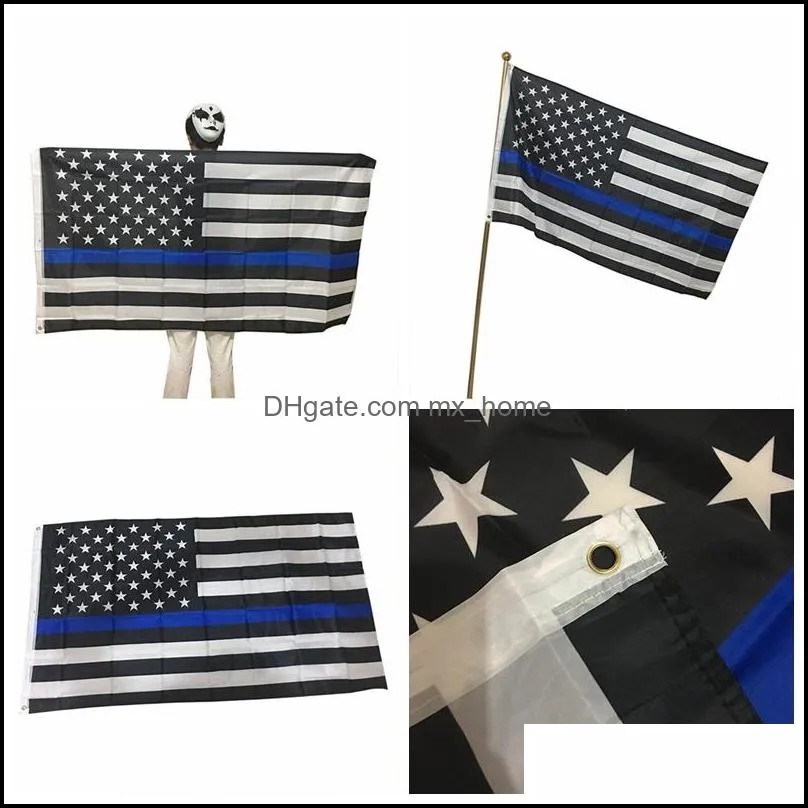 3x5Fts Polyester USA Flags United States Stars Stripes US American Banners 90x150cm America Black White Blue Flying Flags VT1457