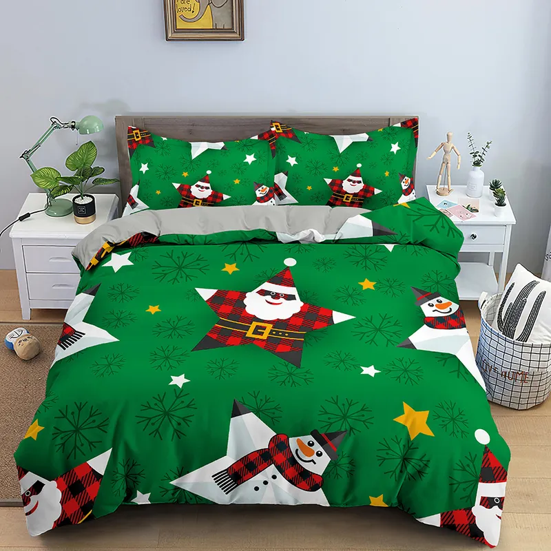 Two Or Three Piece Christmas 3d Printed Duvet Cover Bedding Set