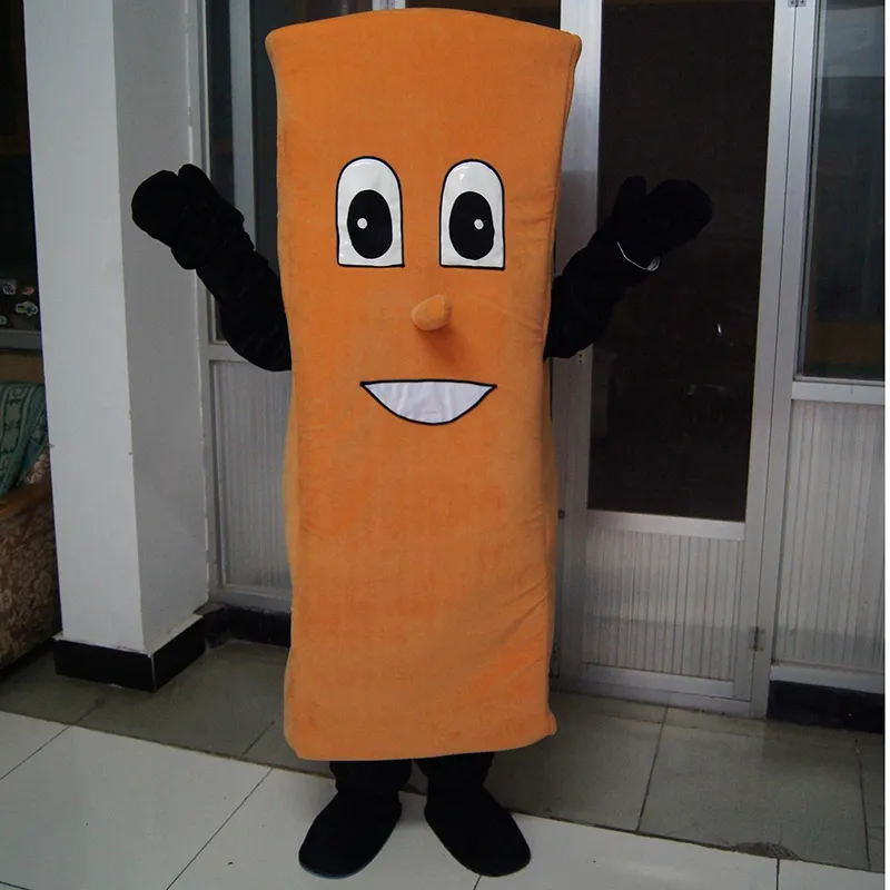 Costume de mascotte cuboïde orange d'Halloween, personnage de dessin animé rectangulaire de qualité supérieure, Costumes de fête de carnaval de Noël