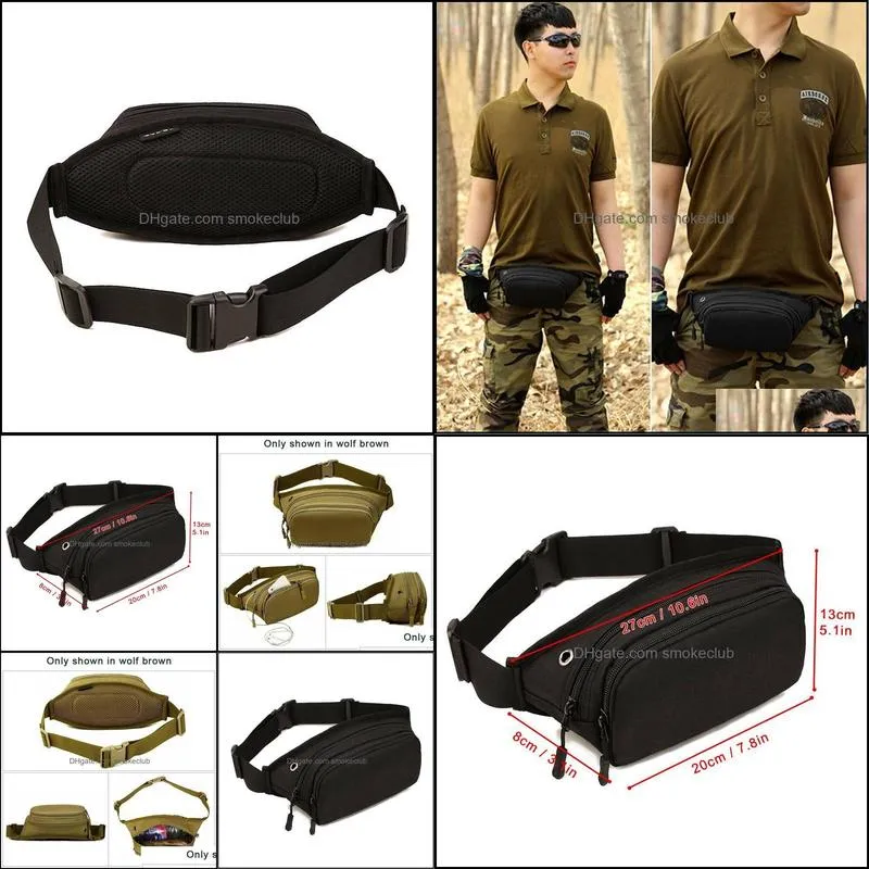 Fishing Accessories Bumbag Pack Tactical Military Waist Waterproof Hip Belt Pouch For Phone Mobile Music Waist-Bag With Headphone Cord