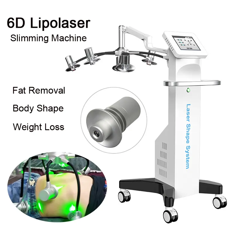 Nyaste 6d icke-invasiv lipo laser bantning maskin laser fettsugning Burning fett borttagning viktminskning kroppsform lipolaser utrustning CE godkänd