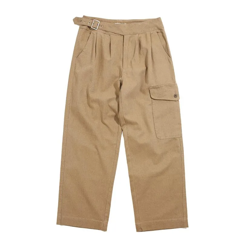 Gurkha Pants Mens Military Multi Pocket Cargo Safari Style Casual Loose Solid Color Work Trousers Men Men's