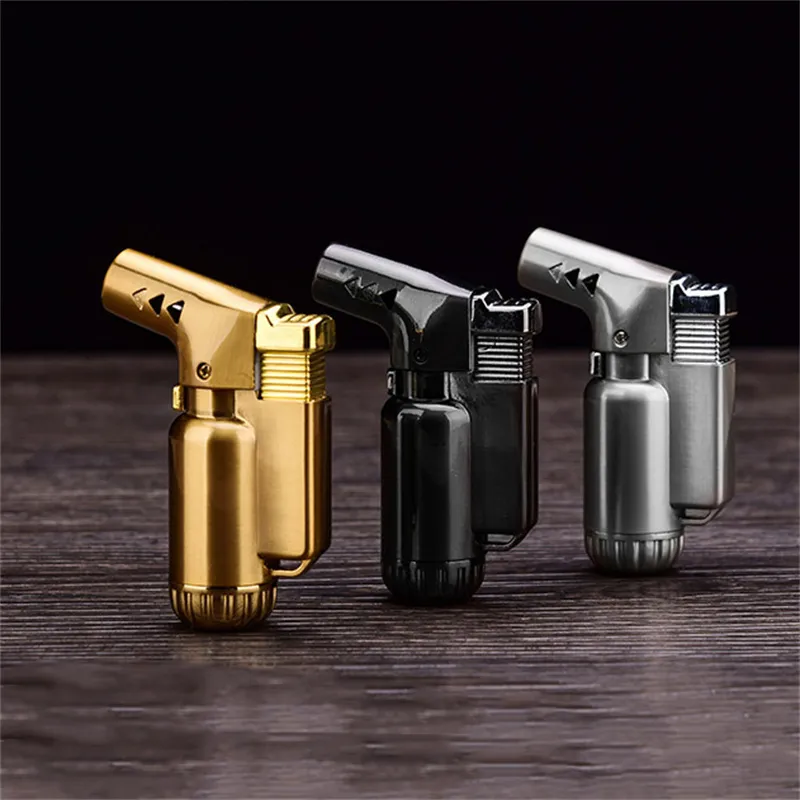 mini Metal Butane gas jet flame torch lighter Windproof Cigar lighter Welding Gun Refillable Butane Gas Lighter for tobacco spoon pipe