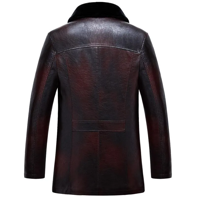 leather jacket russian fur coat men