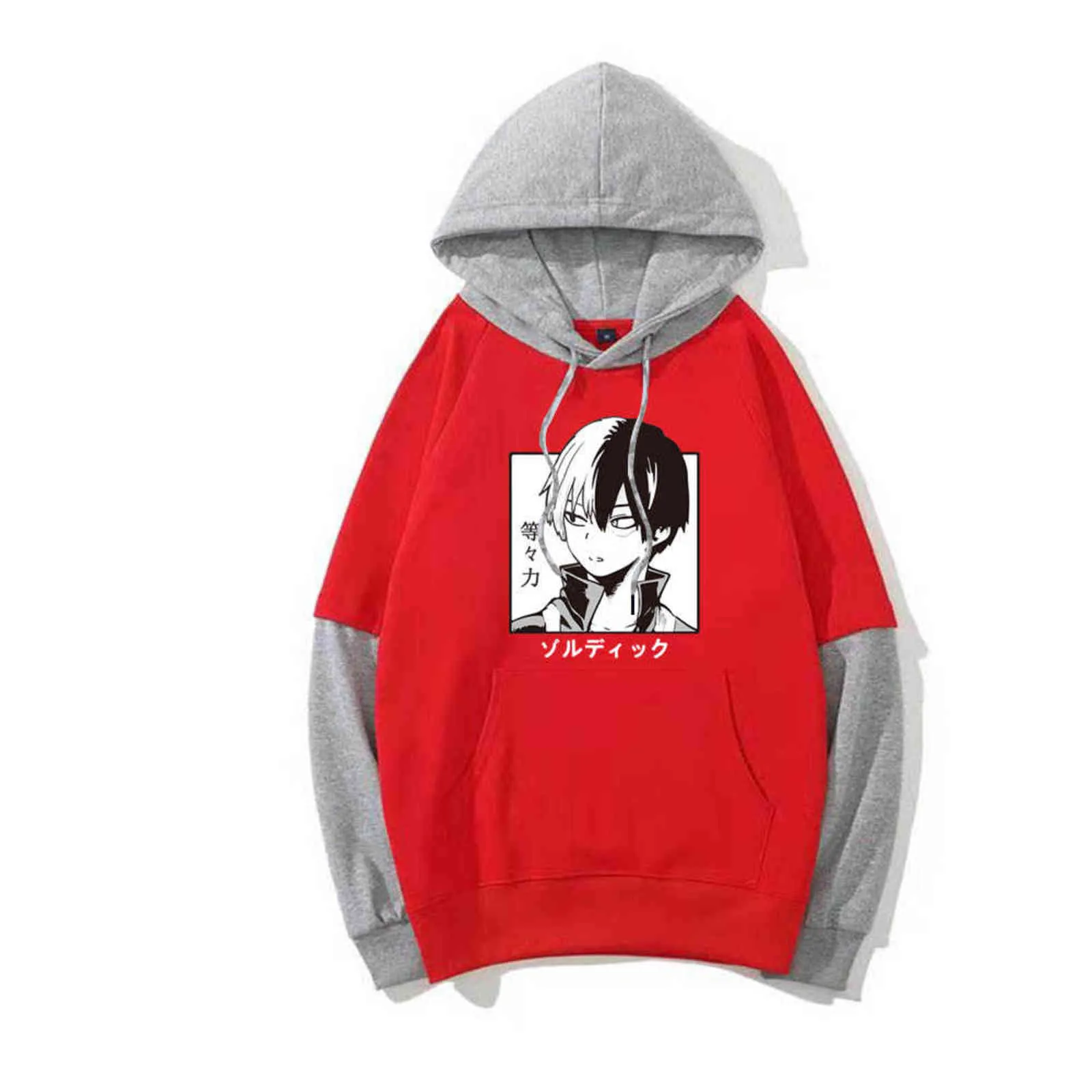 2021 Anime My Hero Academia Printed Hoodie Unisex Funny Shoto Todoroki Long Sleeve Oversize Hip Hop Sweatshirt Y1109