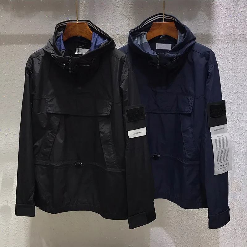 topstoney 2021 konng gonng Frühling und Herbst neue Modemarke Kapuzenjacke Metall-Nylon-Stoff-Mantel-Windjacke