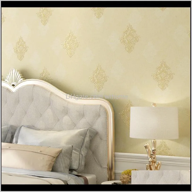 Roll Wallpaper Fine Embossed Living Room Bedroom 3D Simple European Style Non Woven Home Decoration U134 Wallpapers