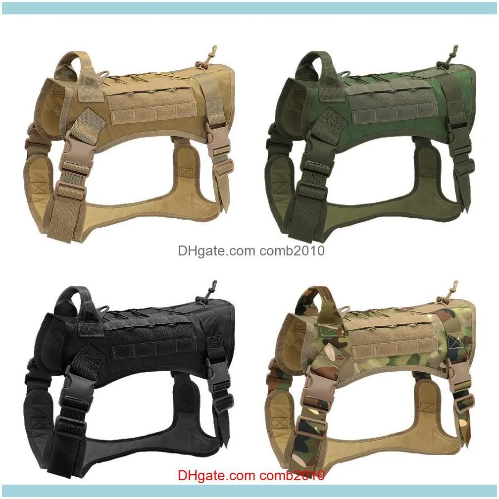 Tactical Dog Harness Vest Military K9 Working Dog Clothes Harness Leash Set Molle Dog Vest For Medium Large Dogs German Shepherd