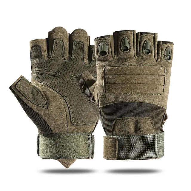 Gants tactiques sans doigts Gants Airsoft militaires pour le tir à vélo Gants en caoutchouc pour écran tactile extérieur