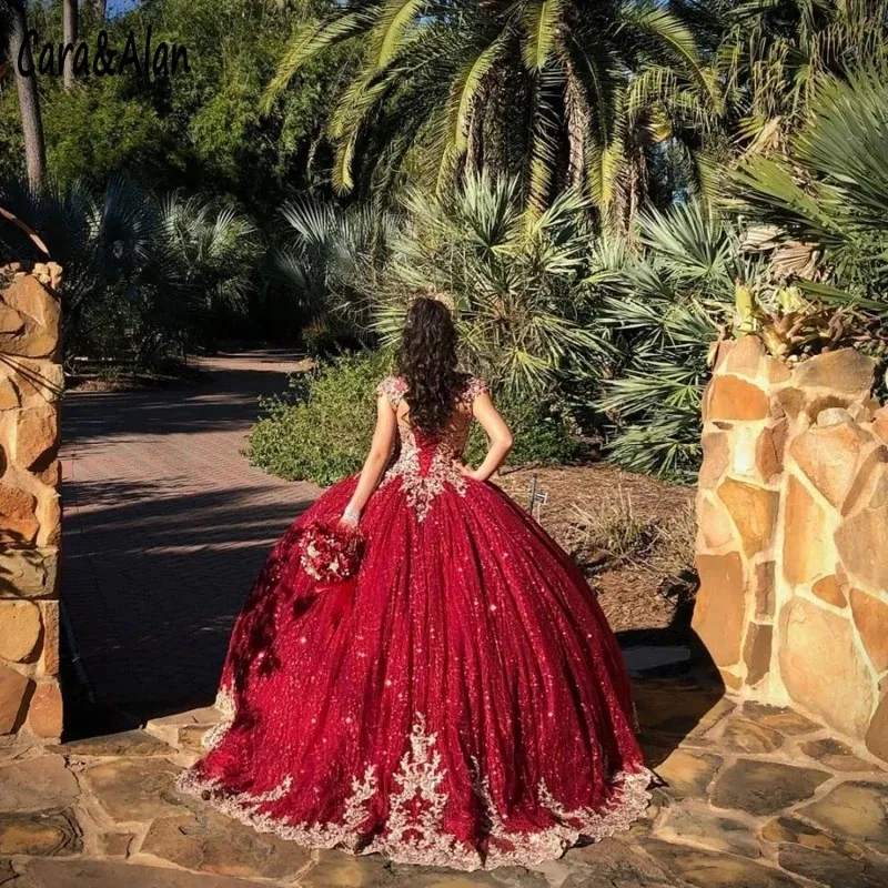 vestidos de 15 año rojo