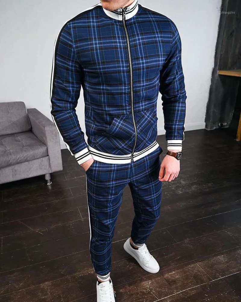 Men's Tracksuits 2021 Autumn Gentlemen Tracksuit Set Jackets Sets Men Sportswear Male Suit Pullover Two Piece Casual