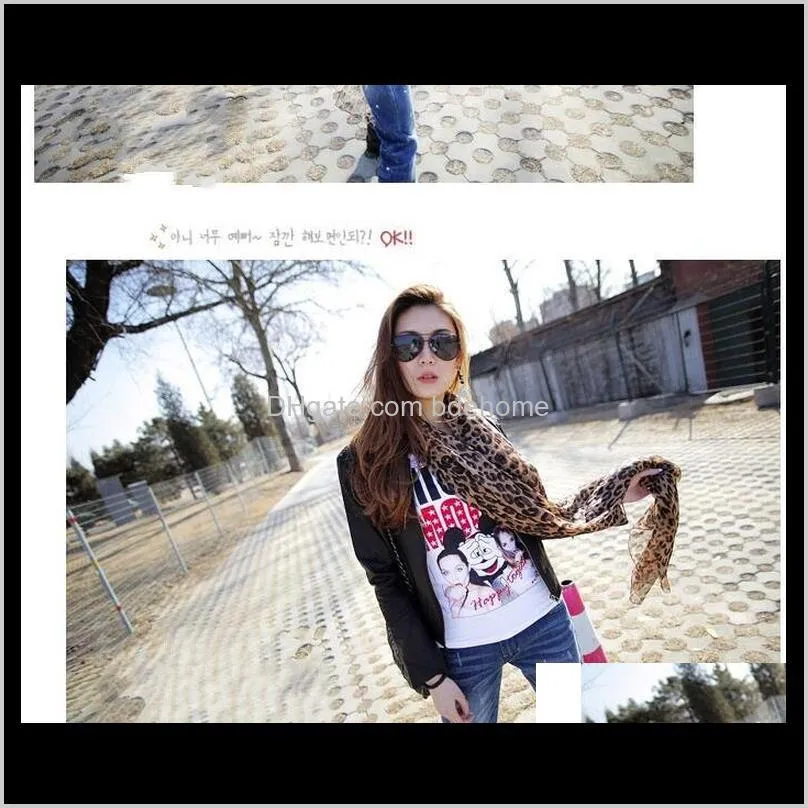 european and american star long u leopard scarf european and american leopard scarf autumn and winter new chiffon scarf wy1452