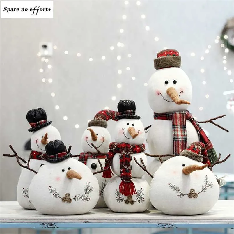 Christmas Decorations For Home Lovely Snowman Doll Standing Toys Tree Ornaments Xmas Year Gifts Kids 211018