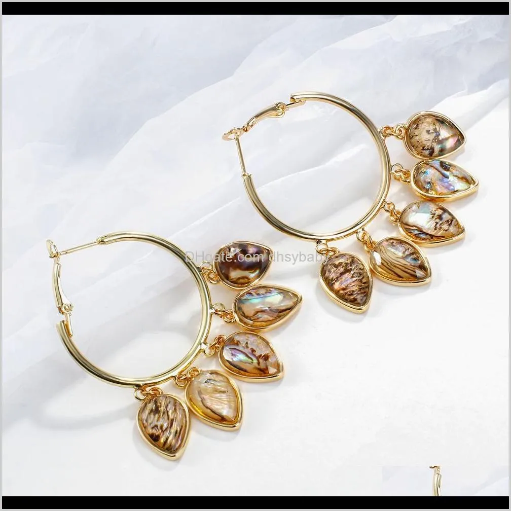 vintage abalone shell round tassel earrings natural long geometric earrings for women  abalone shell jewelry