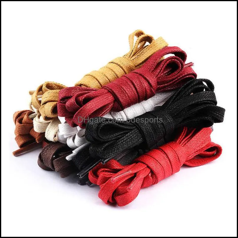 10 Colors 120 cm Shoelaces Waterproof 7 mm Width Flat Waxed Shoelace Durable Casual Leather Shoe Strings