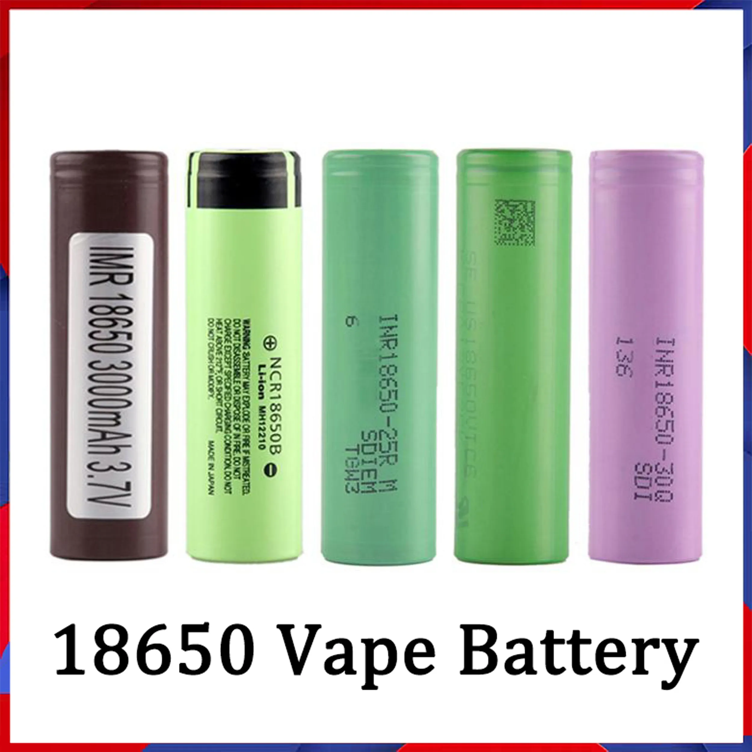 Wholesale 18650 Battery HG2 30Q VTC6 3000mAh NCR 3400mah 25R 2500mAh E Cig Mod Rechargeable Li-ion Cell