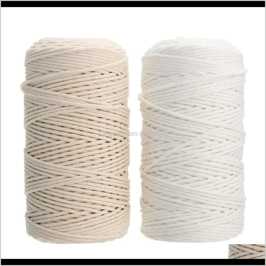 new cotton cord rope for diy home textile craft bohemian macrame boho string handmade decorative accessories 3mm x 200m