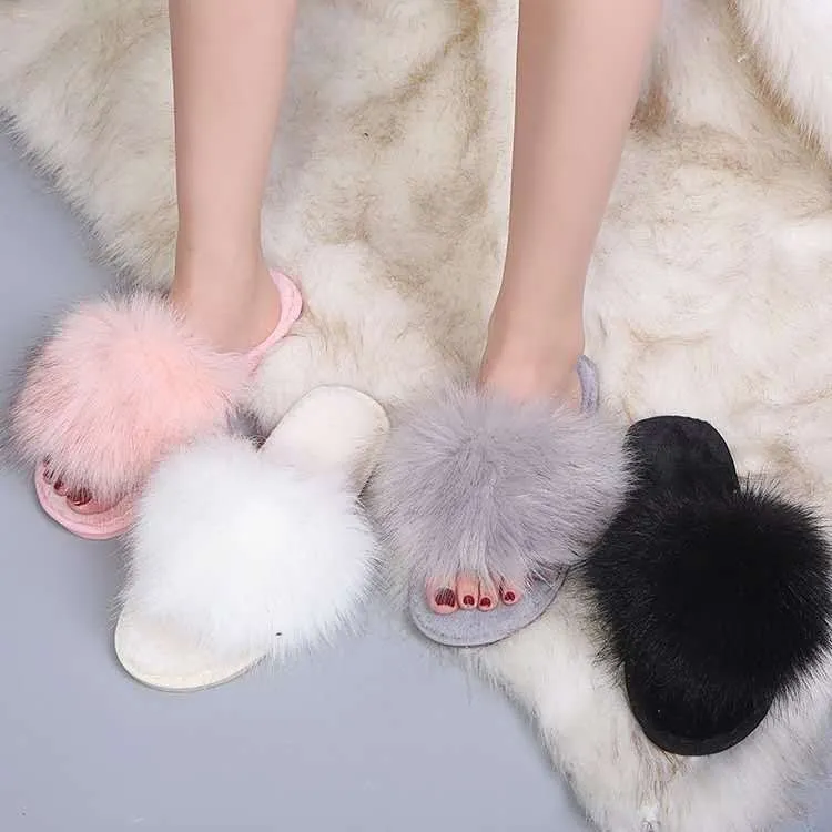 Women Slippers Winter Shoes Flat Sweet Home Slippers Woman Indoor Fur Warm Soft Slip On Black Pink Grey Female Slipper Y0406