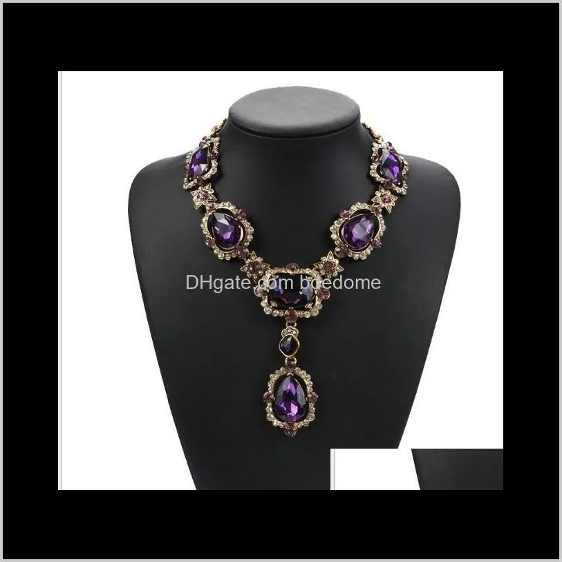 blingbling sexy fashion necklaces exaggerated jewelry big brand high-grade alloy clavicle chain temperament popular gemstone necklace