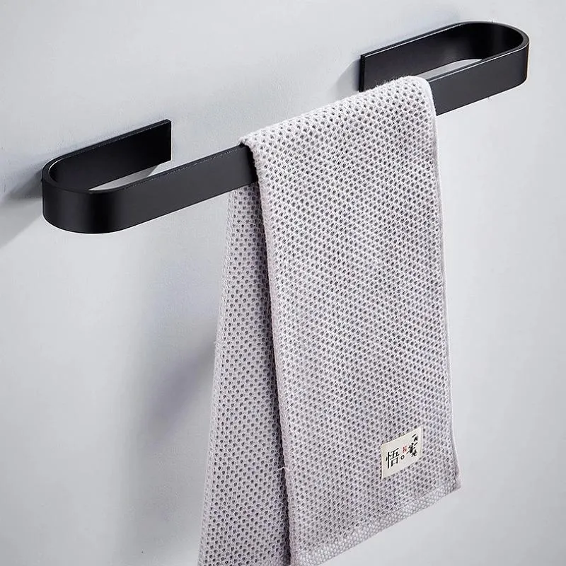 Porte-serviettes salle de bain porte-serviettes cintre noir argent acier inoxydable tenture murale barre organisateur cuisine étagère de rangement Racks225c