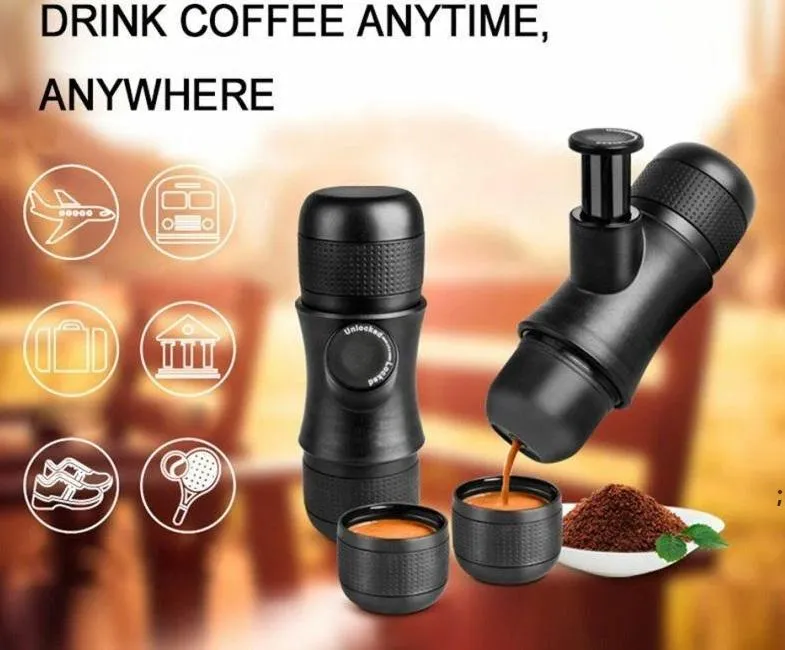 Black Minipresso Manual Portable Espresso Coffee Maker Tools Handheld