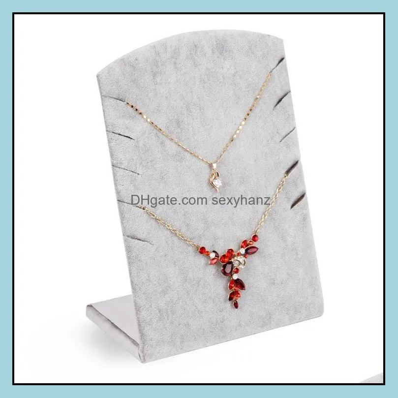 Jewelry Pouches, Bags TONVIC Wholesale 2Pcs Velvet Necklace Chain Bracelet Display Stand Board Holder Rack With 10 Slots