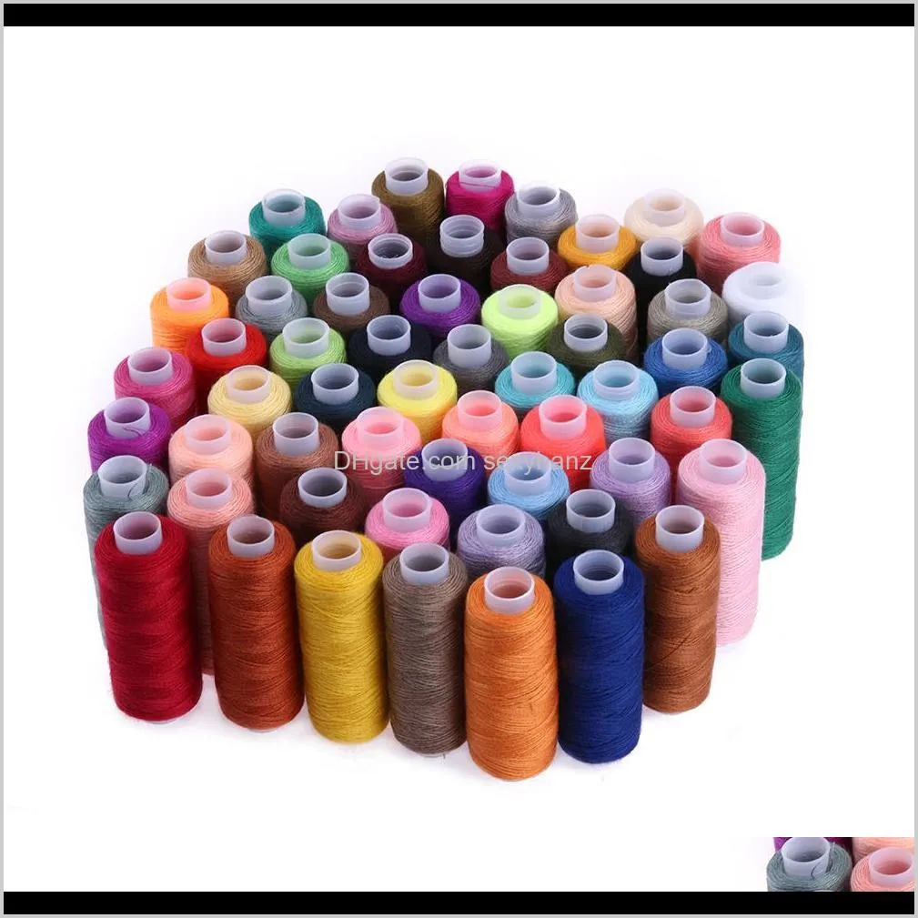 Garen kledingstof kleding drop levering 2021 60 kleuren 250 yard thread polyester borduurwerk naaien hine threads cross stitch floss kit ook