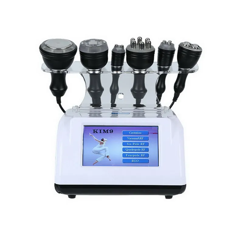 Professional 6 IN 1 Multipolar RF Ultrasonic 40K Cavitation Radio Frequency Vacuum Body Slimming Machine For Skin Rejuvenation Facial Care Beauty Salon Equipment