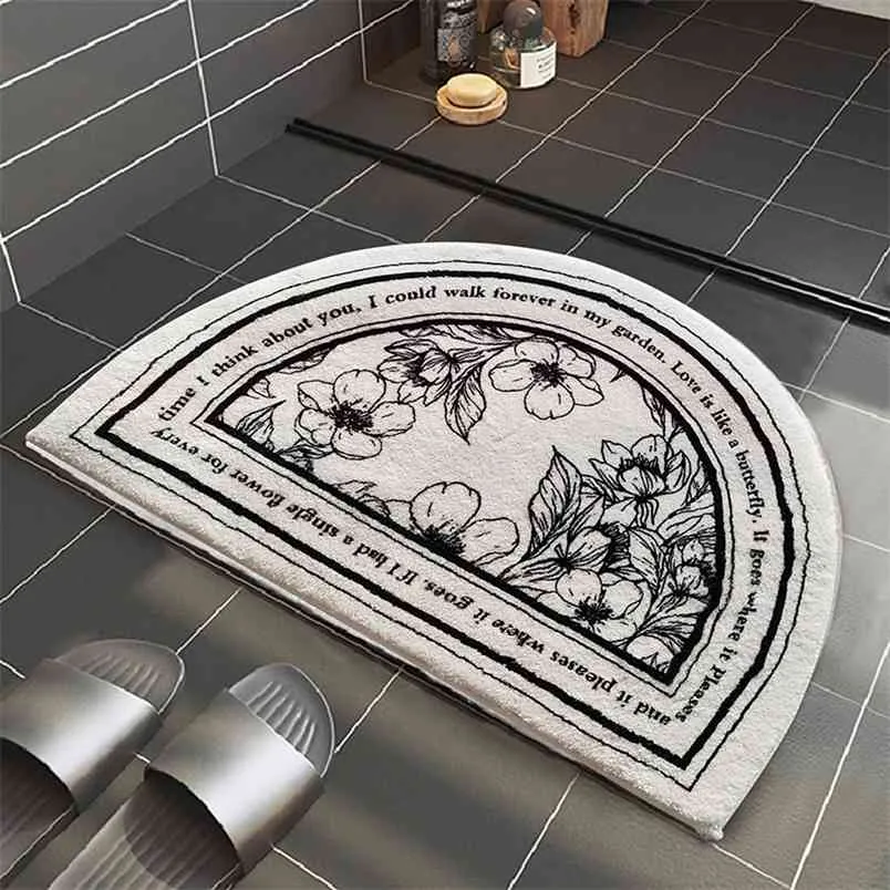 Retro banheiro tapete antiderrapante área de área absorvente tapete de piso macio Caormat de pelúcia para quarto de entrada de cozinha Pad Tapis 210917