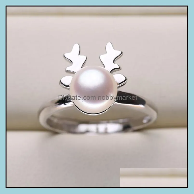 SHINING! Pearl Rings Setting Zircon Solid 925 Silver Ring Setting Ring Mounting Ring Blank DIY Jewelry 5 Styles Mix DIY Gift