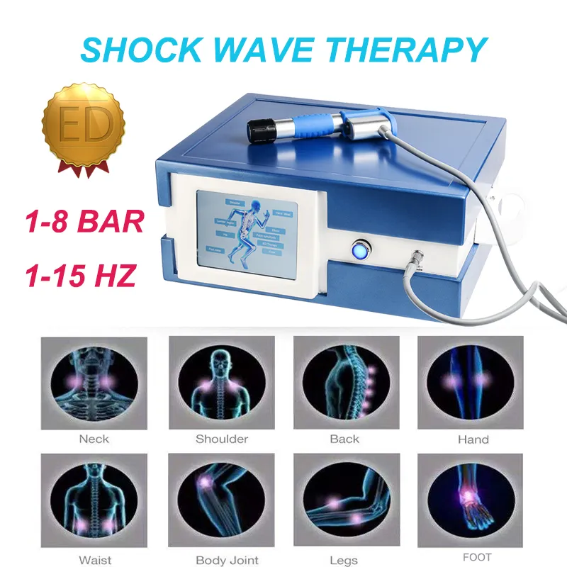 기타 아름다움 장비 8Bar 단계 0.5bar 공압 충격파 충격파 조인트 통증 남성 성기능 장애 치료 ED 요법 치료