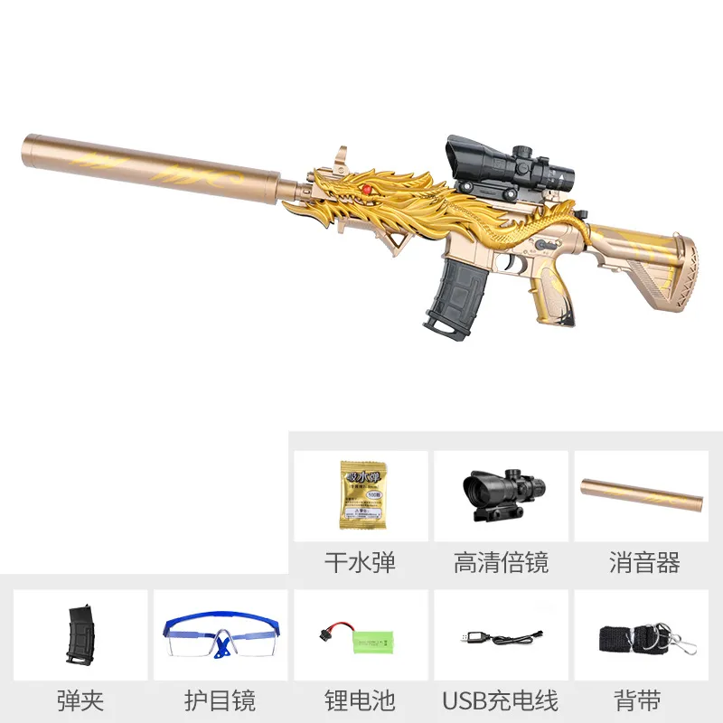 M416 Electric Automatic Rifle Water Bullet Bomb Gel Sniper Toy Gun Blaster Pistol Plastic Model For Boys Kids Adults Shooting Gift