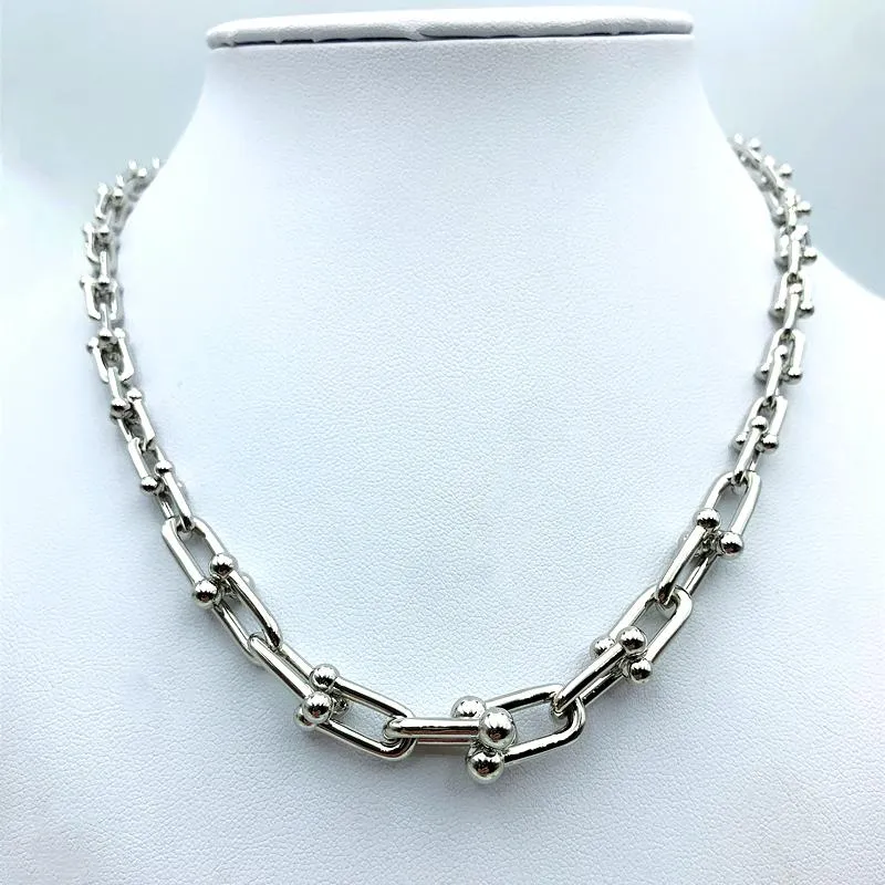 Zincirler Kadınlar 925 Ayar Gümüş Hardwear Serisi Mezun Bağlantı Kolye Charm U Tipi Kolye Lüks Brandif Takı