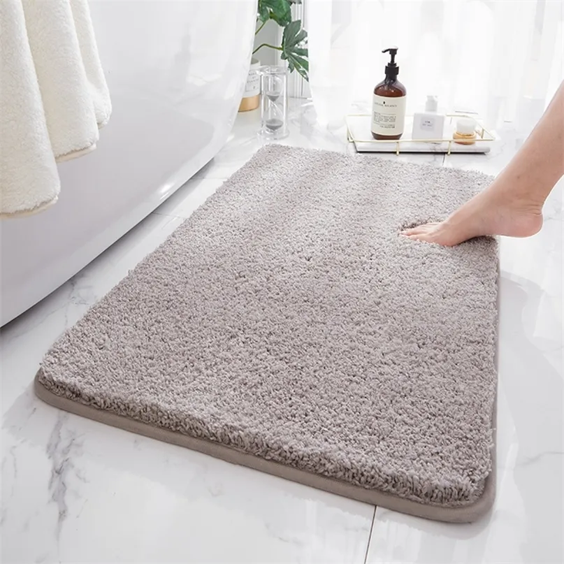 Niepoślizgowa łazienka dywan dywan wysokiej absorbującej maty Mikrofibra Miękkie pluszowe Kudłaty Home Anti-Skid 220301