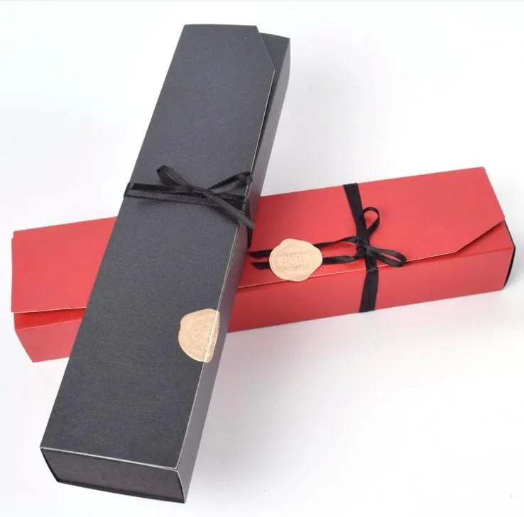 Svart och röd färg Chokladpapper Box present Wrap Valentinsdag Julfödelsedagsfestgåvor Packaging Boxe