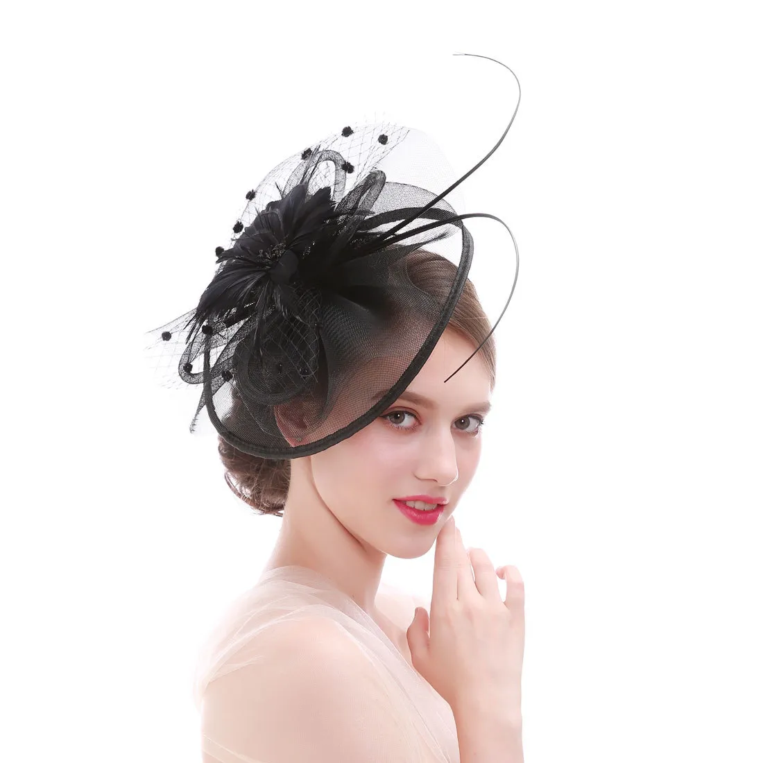 18-Piece Feather Fascinators Set with Headbands and Hair 