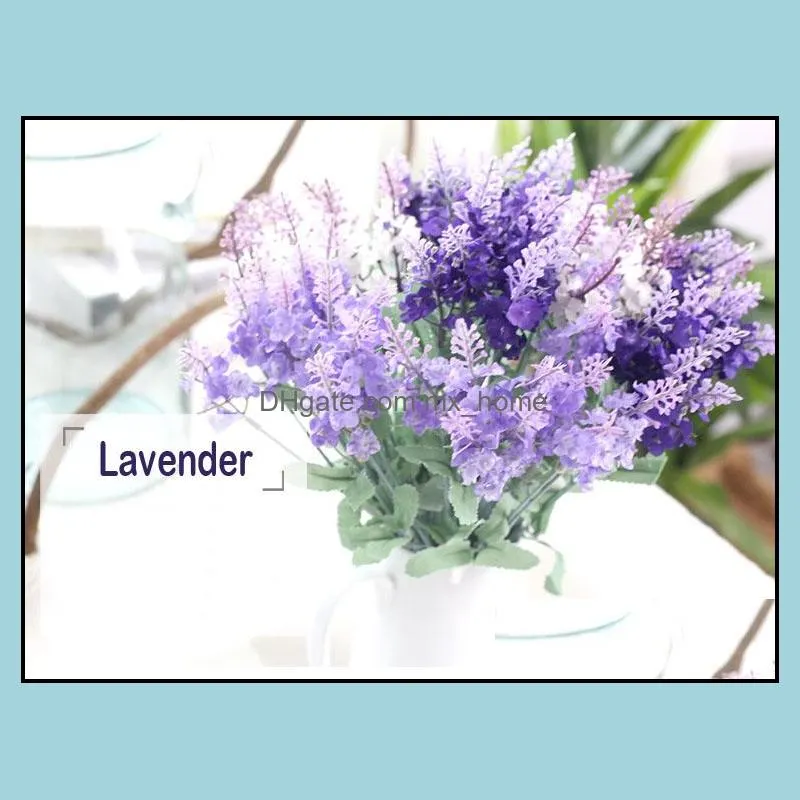 10 Heads Artificial Lavender Bouquets 3 Colors Foam Flower For Wedding Decoration Home Decoration Weddingzone Provided: MW02611