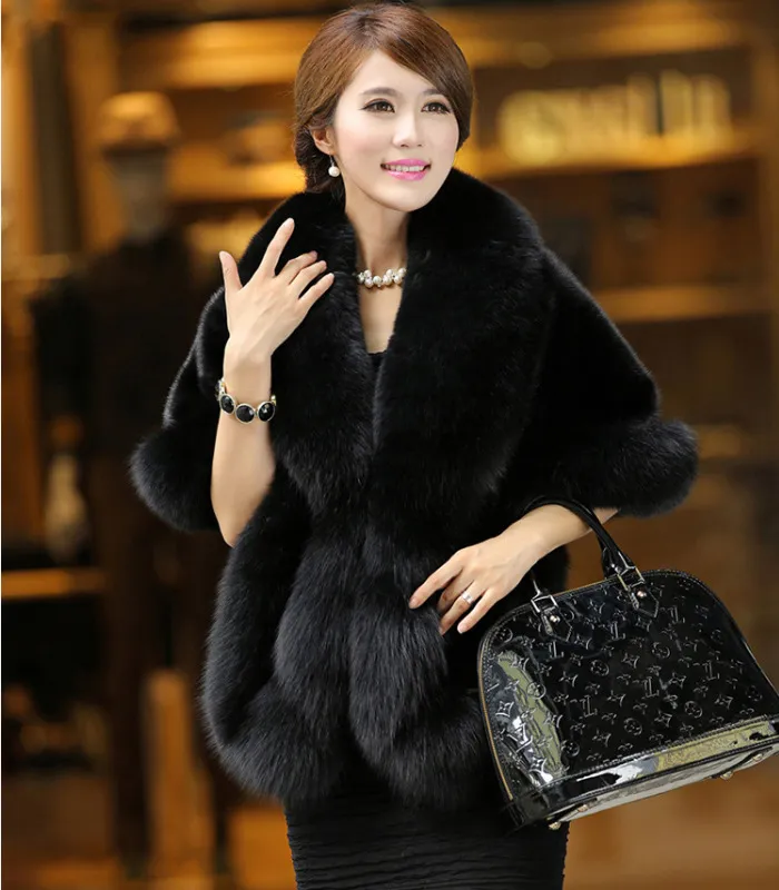 Luxurious Bridal Shoulder Wrap Party Versatile Faux Fur Shawl In Classic White Ebony For Your Wedding Day 165x55cm From Tieshome 40.21 DHgate.Com