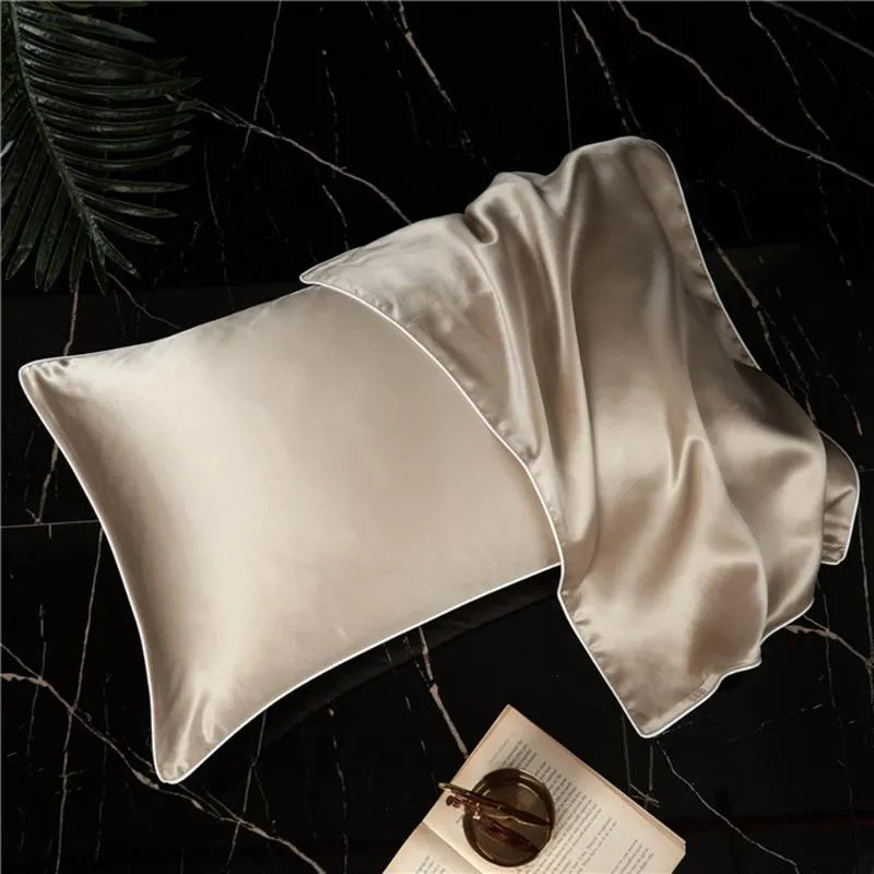 Pillow Case ADOREHOUSE Golden Mulberry Silk Pillowcase Skin-Friendly Comfortable Satin Cover Home Bedroom Plain Sleep
