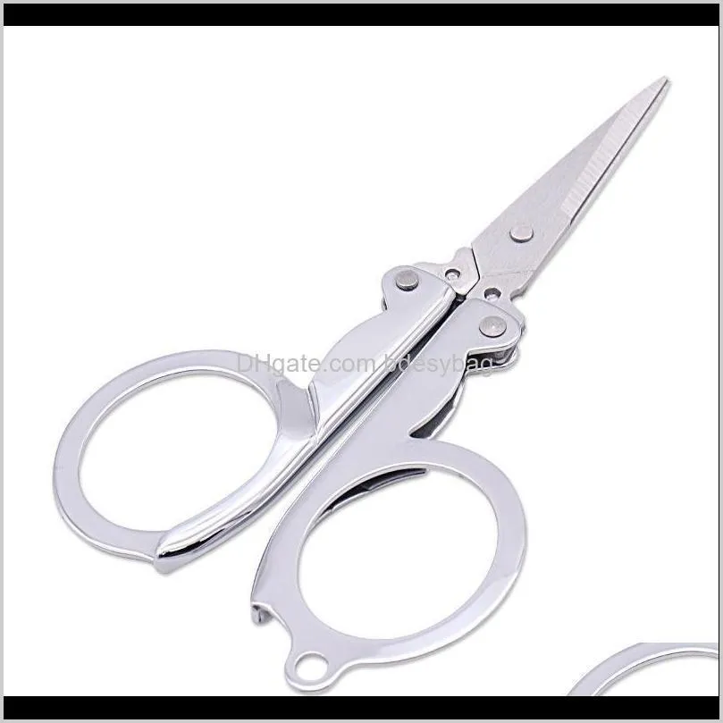 portable folding scissors mini folding foldable scissors travel scissor color silver utility hike stainless steel tool