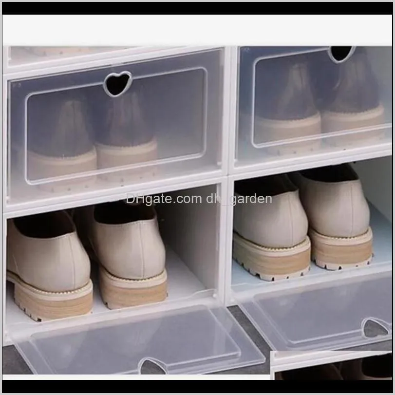 foldable clear shoes storage box thicken plastic stackable shoes organizer box stacking space saving dustproof box iia113