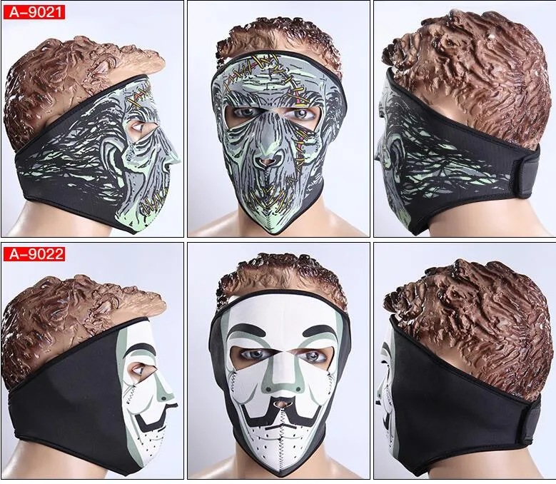 Rowerowa rowerowa motocykl pełna twarz maska ​​ochronna zima ciepły sport na zewnątrz Maski narciarskie jeździć na rowerze Cap Cs Skull Neopren Snowboard Neck Veil Cap