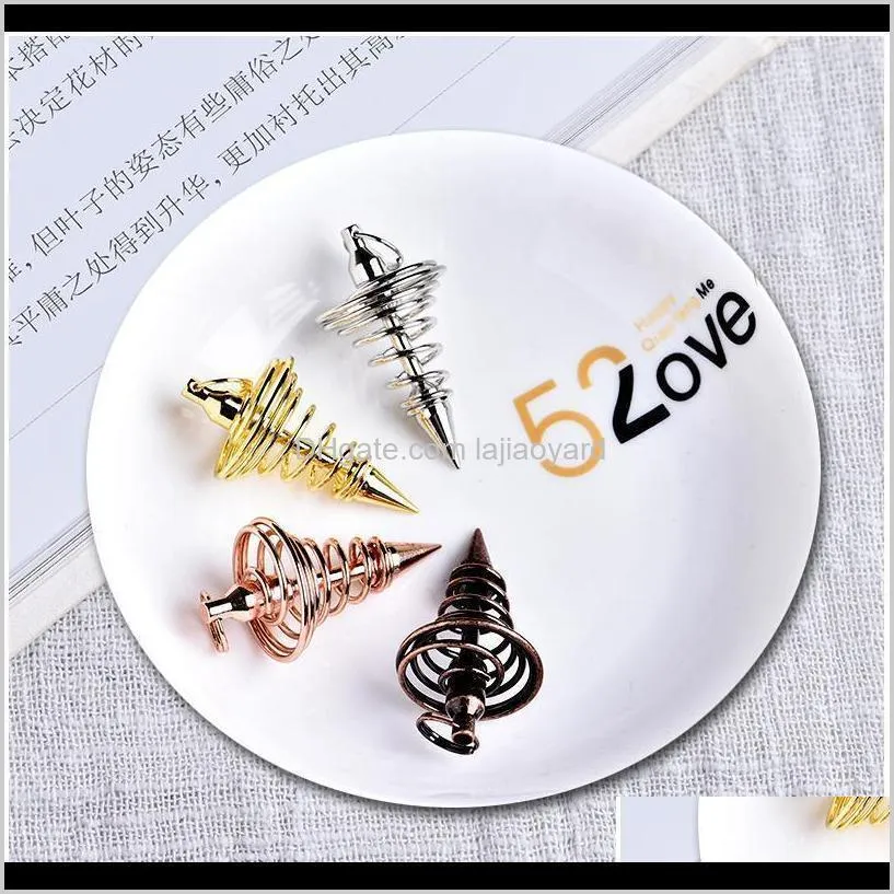 1pc pendulum metal amulet spiral cone antique copper gold silver colored clock for pyramid pendulum aura qyltsi