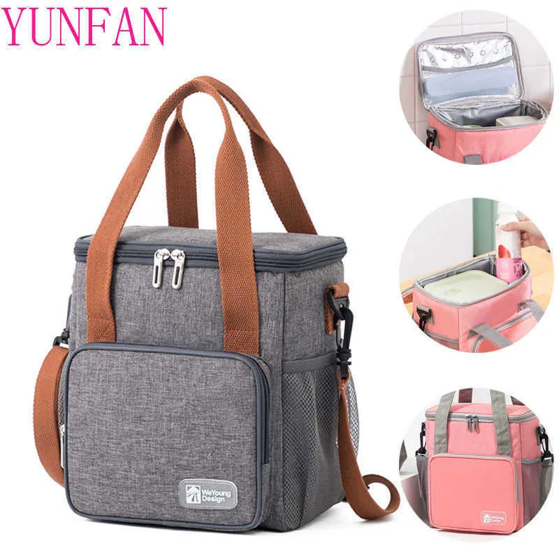 Female Lunch Food Box Bag Fashion Insulated Thermal Food Picnic Lunch Bags for Women Kids Men Cooler Tote Bag Case 210818