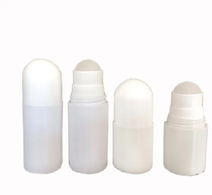 2021 50 ml Beyaz Rulo Plastik Şişe Boş Silindir Şişeleri 50cc Rol-On Top Şişe Deodorantı Parfüm Losyonu Işık Konteyner
