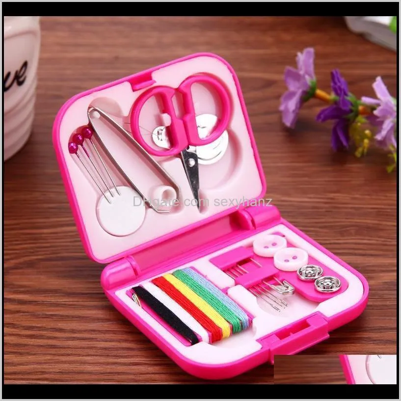 sewing kits box mini needle threads buttons scissor thimble portable home travel knitting tool craft sewing accessories1