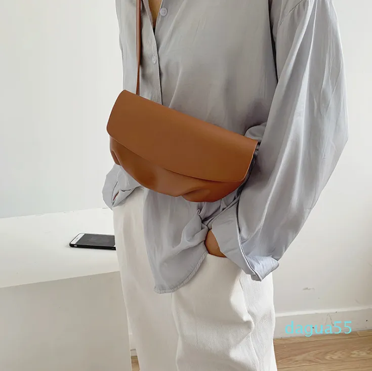 2021 Solid Color Messenger Fashion Casual Trend Vrouwelijke Taille Bag Temperament Veelzijdige Dames Schoudertassen