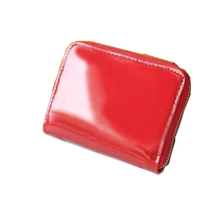 Portafogli Porta Della Carta Mini Moneta Borsetta Shinny In Pelle