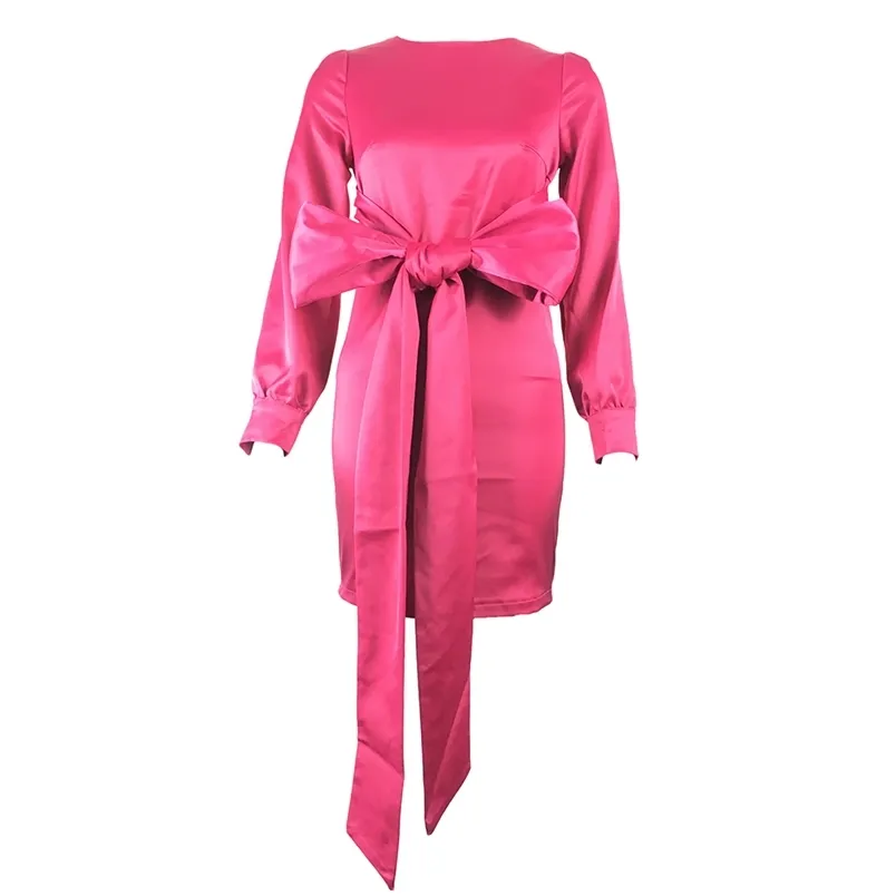 High Waist Sheath Pink Satin Dress For Women Perfect For Clubbing And ... image.